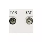 Abb NIE Розетка TV-R-SAT оконечная с накладкой, серия Zenit, цвет альпийский белый