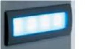 Sarlam светильник встраиваемый в стену Kalank 264x85 мм, IP 55, литой алюминий цвета серебро, закаленное стекло, без решетки, 16LED белый 1W