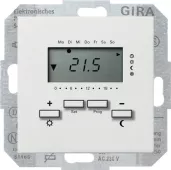 Терморегулятор для тёплого пола программируемый Gira F100, белый глянцевый