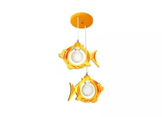 Donolux BABY подвесной светильник, рыбки, декор жёлтого цвета, шир 42см, выс 80-100см, 2хЕ27 40W, ар