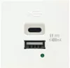 USB зарядное устройство, 4.2A , Type A + C, 2 мод., бел. (45х45мм)