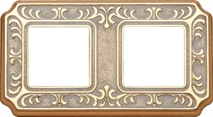Рамка Fede Siena на 2 поста, универсальная, gold white patina