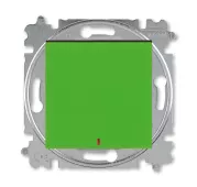 ABB Levit зелёный / дымчатый чёрный Выключатель 1-но клавишный проходной с контрольной подсветкой