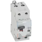 Автоматический выключатель дифференциального тока (АВДТ) Legrand DX3, 40A, 30mA, тип A, кривая отключения C, 2 полюса, 6kA, электро-механического типа, ширина 2 модуля DIN