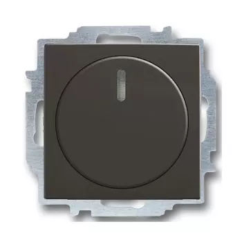 Светорегулятор поворотно-нажимной ABB Basic55 для электронных трансформаторов 12в, без нейтрали, chateau-черный